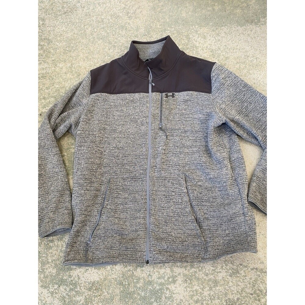 Under Armour Men's Size 3XL Full Zip Long Sleeve Pullover Loose Cold Gear Gray